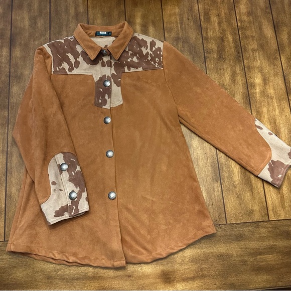 Cowhide print top. Super cute! Worn only once. - Picture 1 of 4